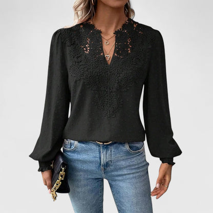 Catherine – Elegante Bluse mit V-Ausschnitt